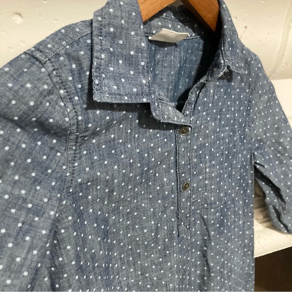 Girls Crazy 8 Chambray Denim Blue Polka Dot Dress Size 8 - Picture 4 of 8